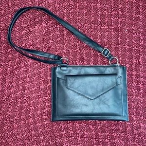 Black Faux Leather Crossbody